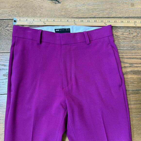 ASOS Design Dress Pants Women SZ 28" X 32" Magenta Orchid Career Work Slacks - Picture 4 of 6